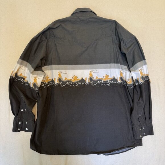 Vintage Ash Creek Shirt Mens Western Cowboy Pattern Pearl Snap Horse Rodeo XXXL - Picture 6 of 8